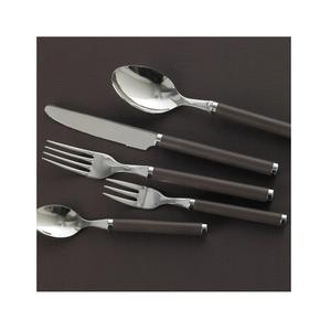 Mango de diseño surtido de acero inoxidable, juego de cubiertos negros de 5 uds., diseño martillado de acentos para el hogar Axiom, gran oferta - Product Image 2