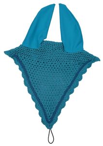 Filet d'oreille mouche voile oreille bonnet capuche filet coton cheval mouche oreille casquette équestre produit couleur sarcelle - Product Image 3