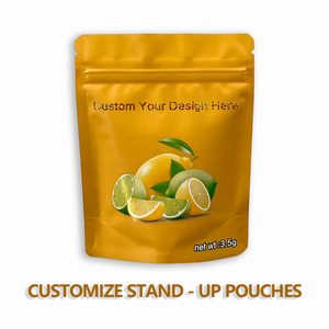 Pochette d'emballage disponible avec impression numérique refermable anti-odeur de qualité supérieure Sacs en mylar personnalisés 3.5 avec mon logo - Product Image 5