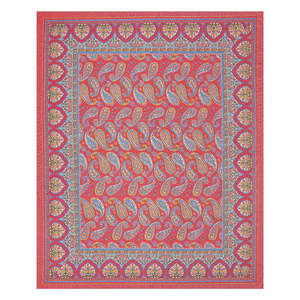 BLOCKS of INDIA Red Gad Paisley Hand Block Print Cotton <b>King</b> <b>Size</b> Bedsheet Fitted & Flat Sheets - Product Image 1