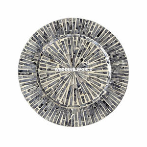 Assiette en bois élégante de qualité supérieure forme ronde fantaisie concepteur fait à la main mariage décoratif vente chaude en gros assiette en bois - Product Image 5