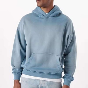 Luxury Heavyweight 500gsm Terry Cotton Fade Stone Washed <b>Pullover</b> <b>Men</b> Hoodies Oversized Custom Print Logo Wash Acid <b>Men</b> Hoodies - Product Image 4