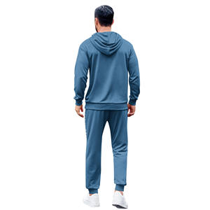 Ropa deportiva de invierno Sudadera con capucha informal y pantalones de chándal Hombres Conjunto de 2 piezas Bloque de color Chándales al aire libre para hombres Conjuntos de Jogger de diseño personalizado - Product Image 6