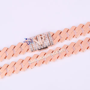 Colliers unisexes en or rose 14KT de qualité supérieure cultivés en laboratoire avec diamant cubain Miami chaîne à maillons personnalisés pour unisexe - Product Image 5