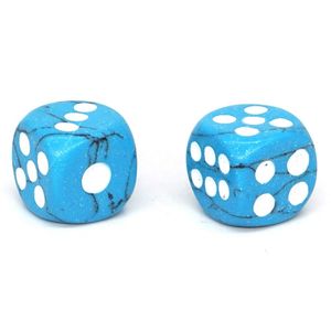 Dados D6 de Piedra de Alta Calidad, Azul Howlite Turquesa, Piedra Preciosa Natural, Cristal, Dados D6 con Puntos Grabados, Juego de Dados Personalizados, Mayorista - Product Image 3
