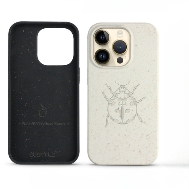 100% Compostable Wheat Straw Eco-Friendly UV Printing Laser Engraving Camera Protector Shockproof Armor Design Phone Case for