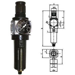 Unidades de Filtro-Reductor de Aire Comprimido Variobloc 1/4 con Vaciado Manual, Piezas Neumáticas Modelo 3463gz - Product Image 1