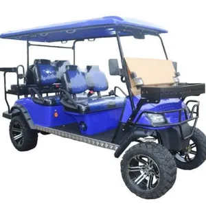 Elektrischer 4-Rad-Golfwagen für Erwachsene, fortgeschrittener  sechssitziger blauer Golfwagen,Niedriger Preis Elektrischer 4-Rad-Golfwagen  für Erwachsene, fortgeschrittener sechssitziger blauer Golfwagen Beschaffung