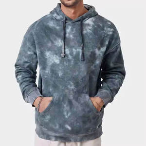 Sweat à capuche brodé hiver lavé à l'acide personnalisé pour hommes en polyester/coton éponge française pull vierge de haute qualité vintage délavé - Product Image 1