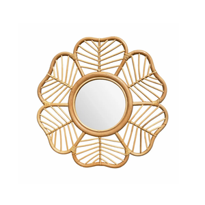 Miroir mural rond en rotin de style rustique de haute qualité, décoration pour salon, chambre à coucher, entrée, provenance du Vietnam - Product Image 4