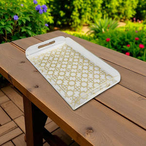 BANDEJA ACRÍLICA tres tamaños 14 '', 15 y 16'' Bandejas para servir de alta calidad Bandeja acrílica para servir Rectangular Precio bajo al por mayor - Product Image 3