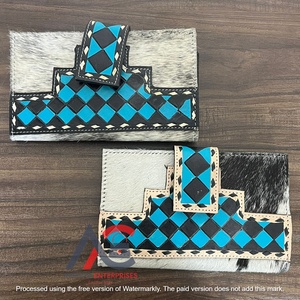 กระเป๋าสตางค์หนังลายตารางหมากรุกสำหรับผู้หญิงหนังวัวแท้กระเป๋าใส่บัตรของผู้หญิงสินค้าออกใหม่สุดหรู - Product Image 1