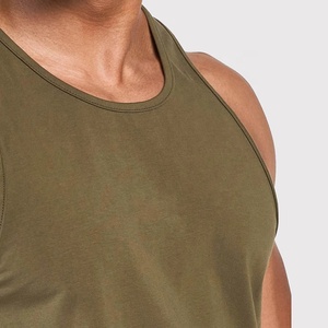 Vêtements de sport respirants hommes Stringer débardeur musculation coton et Spandex mélange casual hommes débardeurs - Product Image 4
