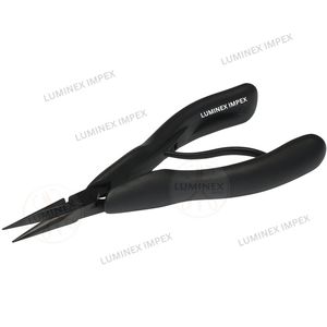 Alicates de Punta de Aguja de Precisión de Acero Inoxidable Lindstrom RX-7891, Mandíbula Dentada, Seguros para ESD, Mango Ergonómico de 6.24 Pulgadas, Color Negro - Product Image 6