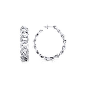 Minimalist Design Twisted Huggie <b>Hoop</b> Earrings 14K 18K Solid <b>Gold</b> Rhodium Plated <b>Rose</b>/Yellow/White <b>Gold</b> 80 Real Diamonds 0.4 Cts - Product Image 2