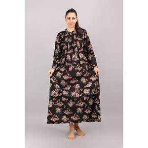 ชุดนอนผ้าฝ้ายแขนยาวสำหรับผู้หญิงชุดเดรสสำหรับใส่กลางคืนสวมใส่สบายเหมาะสำหรับทุกฤดู - Product Image 1