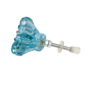 Boutons de poignée de tiroir en verre bleu Aqua Daisy Flower, poignées d'armoire CK 558 - Product Image 2