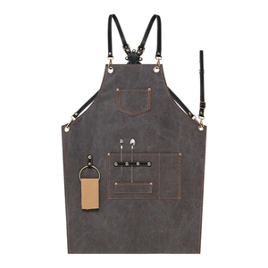 Gran oferta delantal de cocina con cuello colgante de algodón sin mangas con botón ajustable delantal de algodón para limpieza - Product Image 4