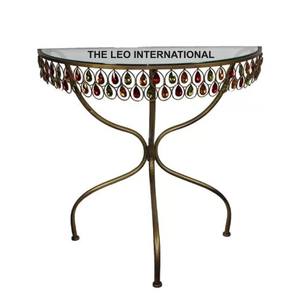 Juego de 2 Mesas Auxiliares de Diseño Elegante con Tapa de Mármol para Sala de Estar u Hotel, de Aluminio, Tamaño y Logotipo Personalizables - Product Image 2