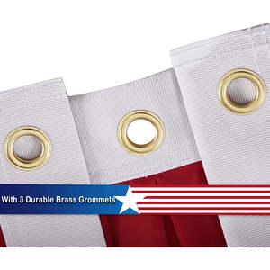 ธงพับแบบอเมริกัน ขนาด 1.5x3 ฟุต ผลิตในสหรัฐอเมริกา ปักลายดาว ธงประดับวันชาติสหรัฐอเมริกา 4 กรกฎาคม พร้อมห่วงทองเหลือง 3 จุด - Product Image 3