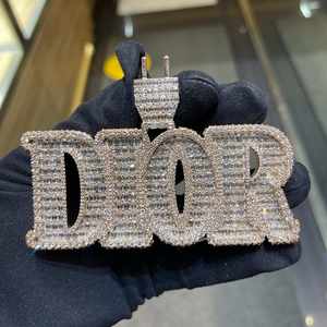 Pendentif et breloques personnalisés en argent 925 plaqué or, forme de lettre, style hip-hop, glacés, tendance, passent le testeur - Product Image 3