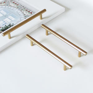 Modern <b>Gold</b> Finish Stainless Steel T-Bar <b>Cabinet</b> Pulls Cylindrical Drawer Handles for Kitchen Dresser Wardrobe-Eco-Friendly - Product Image 3