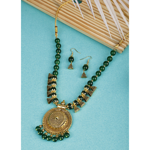 Cuentas Redondas Verdes Oxidadas con Puntos, Material Principal Aleación, Joyería - Product Image 1