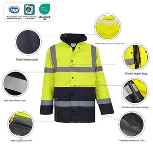 2025 Hi VIS 300D Oxford Workwear สะท้อนแสงความปลอดภัยสูงเสื้อผ้าทำงานขนแกะกันน้ำฤดูหนาวผ้าฝ้าย5ซม. - Product Image 2