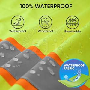 Veste de sécurité bicolore jaune, résistante aux coupures, classe 1 EN, protection contre les vapeurs, polaire en coton, haute visibilité, réfléchissante, vêtements de travail à LED clignotants - Product Image 6