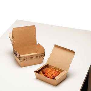 Hộp thức ăn nóng có thể tái chế cho các cửa hàng thức ăn nhanh Hộp đựng thức ăn Kraft nâu có thể tái chế bền cho nhà hàng - Product Image 2