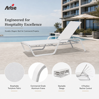 Artie Meubles de patio Jardin Hôtel Meubles de piscine Chaises longues empilables Chaise de piscine de luxe pour l'extérieur