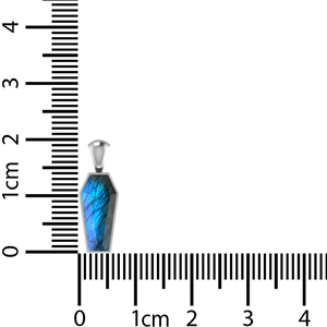 Pendentif de luxe en argent sterling 925, charme classique en labradorite, forme de cercueil, chaîne à ressort réglable, serti, cadeau - Product Image 5