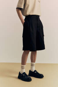 100% haute qualité coton matériel à la mode élégant noir couleur Cargo Shorts pour hommes personnalisé respirant séchage rapide Cargo court - Product Image 3