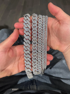 Cadena Cubana de Moissanita de 23 mm, Plata de Ley 925, Cierre de Limón, Longitud Personalizada - Product Image 1