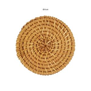 Handmade Round <b>Rattan</b> Placemat Natural Hyacinth Wicker Mat Farmhouse Bohemian Circle Woven Heat Resistant Modern Design - Product Image 2