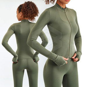 Conjunto de Yoga sin costuras de cintura alta al por mayor 2025, ropa de Fitness transpirable y ligera, patrón sólido de talla grande - Product Image 3