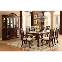Ensemble de salle à manger de style classique américain pour petit espace, table à manger rectangulaire en bois massif avec 6 chaises en bois