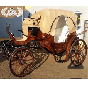 Carruaje de caballos Landau con capucha Doble tradicional que viaja Nuevo carruaje tirado por caballos Carruaje de caballos Vis A Vis Victoria - Product Image 1