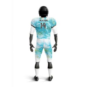 Ensemble d'uniformes de football américain pour hommes adultes, conçu sur mesure, avec sublimation, pantalon intégré - Spandex/Polyester/Maille, séchage rapide, plus - Product Image 6