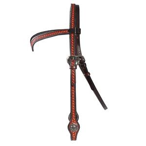 Cabezada Elegante para Equitación, Cuero Genuino con Trenzado, Estilo Western con Conchos Elevados para Accesorios de Montar - Product Image 2