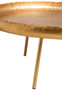 Furnistyle Contemporary Living Room Table <b>Brushed</b> Gold <b>Round</b> Coffee Table Simple Metal Side Table Furniture - Product Image 2