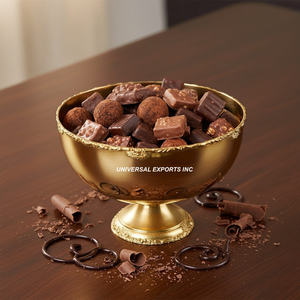 Tazón de Chocolate de Acero Inoxidable Niquelado, Redondo, Decorativo para Mesa, Lujoso, Nuevo y Elegante - Product Image 5