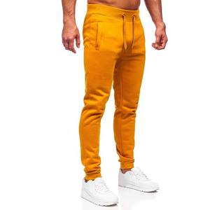 Pantalons pour hommes en gros, pantalons de haute qualité, légers, en molleton, couleur jaune, coton, taille élastique, respirant, écologique - Product Image 3