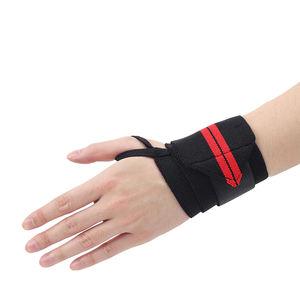 Bandes de poignet élastiques professionnelles avec logo personnalisé pour l'haltérophilie, bandages de soutien du poignet réglables pour la musculation - Product Image 1