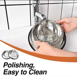 Wholesale Pet Product Supplies Anti Slip Bottom <b>Portable</b> Stainless Steel <b>Dog</b> Feeding <b>Bowl</b> Water Food Feeder Custom Logo Print - Product Image 3