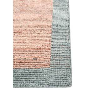 Contour Hand Loom Wool Rugs in <b>Red</b> Orange Striped Rectangle 3D for Home Use Viscose <b>Material</b> Handmade Bedside Rug Model Hwl-337 - Product Image 4