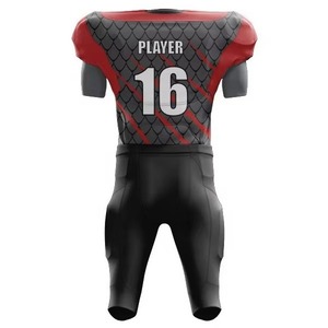 Totalmente personalizable elegante pantalón bordado al por mayor con alta sublimación uniforme más popular de fútbol americano Jersey Set - Product Image 4