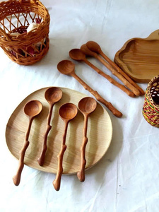 Cuillère en bois, ustensile de cuisine pour la cuisine quotidienne, le mélange et le service, avec une finition lisse, pour la vente en gros - Product Image 3