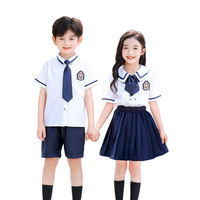 Uniformes Escolares Estilo Japonés 2025 al por Mayor para Niños y Niñas de Primaria y Jardín de Infancia, Uniforme Escolar Azul Marino y Blanco