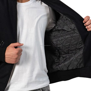 Veste Bomber Unisexe Style Urbain Vintage Varsity Letterman en Laine avec Manches en Cuir et Fermeture Éclair, Patchwork – Vente en Gros - Product Image 6